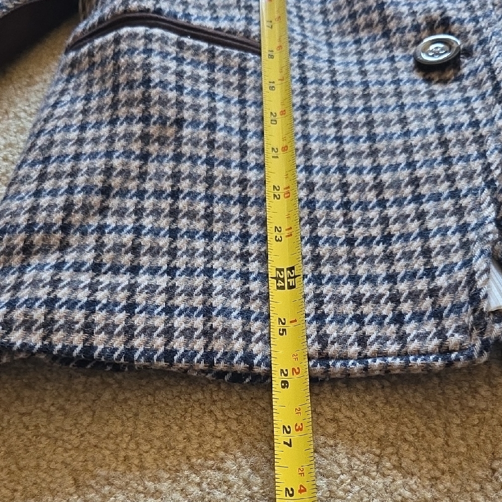 Veronica Beard Hudson Houndstooth Dickey Blazer Suede Elbows & Trim Sz 12 - Picture 13 of 16